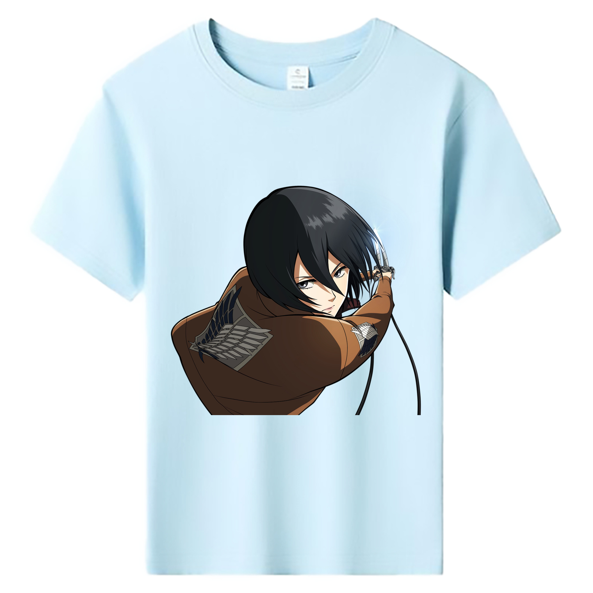 （画像用） 進撃の巨人 ミカサ·アッカーマン Attack on Titan Mikasa Ackerman 綿100％キッズTシャツ（フロントプリント）